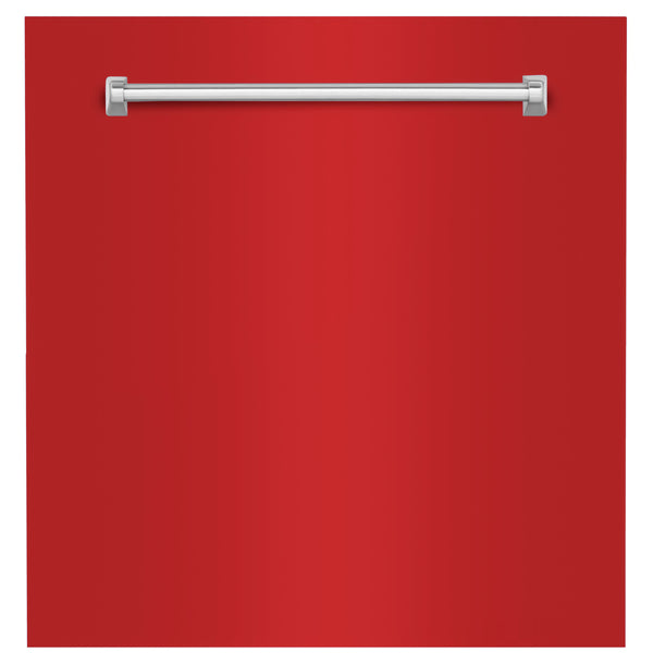 ZLINE 24" Monument Dishwasher Panel in Red Matte with Traditional Handle (DPMT-RM-24)