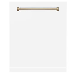 ZLINE Autograph Edition 24" Monument Dishwasher Panel in White Matte with Champagne Bronze Handle (DPMTZ-WM-24-CB)