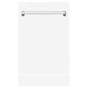 ZLINE 18" Tallac Dishwasher Panel in White Matte with Traditional Handle (DPV-WM-18)