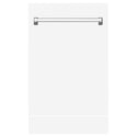 ZLINE 18" Tallac Dishwasher Panel in White Matte with Traditional Handle (DPV-WM-18)