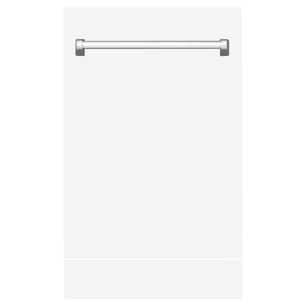 ZLINE 18" Tallac Dishwasher Panel in White Matte with Traditional Handle (DPV-WM-18)