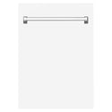 ZLINE 18" Tallac Dishwasher Panel in White Matte with Traditional Handle (DPV-WM-18)