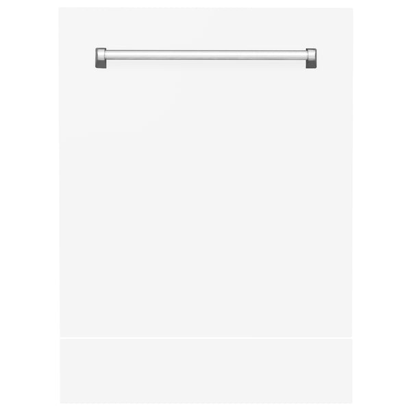 ZLINE 24" Tallac Dishwasher Panel in White Matte with Traditional Handle (DPV-WM-24)