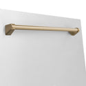 ZLINE Autograph Edition 24" Monument Series 3rd Rack Top Touch Control Tall Tub Dishwasher in Stainless Steel with Champagne Bronze Handle, 45dBa (DWMTZ-304-24-CB)