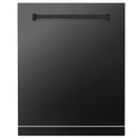 ZLINE 24" Monument Dishwasher Panel in Black Stainless Steel with Traditional Handle (DPMT-BS-24)
