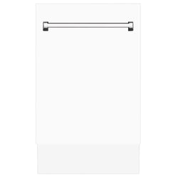 ZLINE 18 in. Tallac Series 3rd Rack Top Control Dishwasher with White Matte Panel, 51dBa (DWV-WM-18)