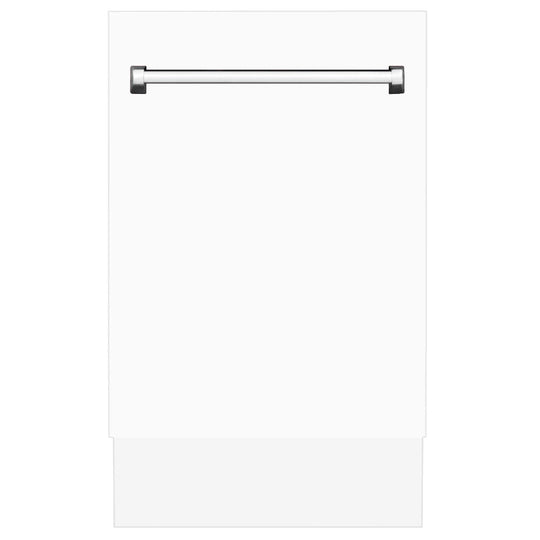ZLINE 18 in. Tallac Series 3rd Rack Top Control Dishwasher with White Matte Panel, 51dBa (DWV-WM-18)