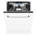 ZLINE 24" Tallac Series 3rd Rack Tall Tub Dishwasher in White Matte with Stainless Steel Tub, 51dBa (DWV-WM-24)