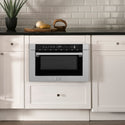 ZLINE 24" 1.2 cu. ft. Built-in Microwave Drawer with a Traditional Handle in DuraSnow Stainless Steel (MWD-1-SS-H)