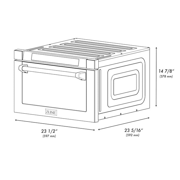 ZLINE 24 in. 1.2 cu. ft. Built-in Microwave Drawer with a Traditional Handle in Satin Stainless Steel, Open Box-Great Condition