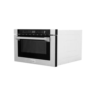 ZLINE 24" 1.2 cu. ft. Built-in Microwave Drawer with a Traditional Handle in DuraSnow Stainless Steel (MWD-1-SS-H)