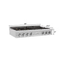 ZLINE 48 in. Legacy Gas Rangetop with 6 Brass Burners and Porcelain Cooktop in Satin Stainless Steel (RTS-BR-48)