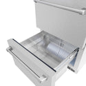 ZLINE 24 in. Touchstone 168 Can Outdoor-Rated Dual Refrigerator Drawer with DuraSnow® Stainless Steel Doors (RDSO-SN-24)