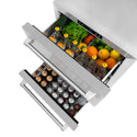 ZLINE 24 in. Touchstone 168 Can Outdoor-Rated Dual Refrigerator Drawer with DuraSnow® Stainless Steel Doors (RDSO-SN-24)