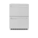 ZLINE 24 in. Touchstone 168 Can Outdoor-Rated Dual Refrigerator Drawer with DuraSnow® Stainless Steel Doors (RDSO-SN-24)