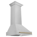 30 in. ZLINE Autograph Edition DuraSnow Stainless Steel Range Hood with DuraSnow Stainless Steel Shell and Handle (8654SNZ-30)