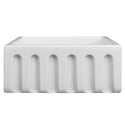 ZLINE 24 in. Venice Farmhouse Apron Front Reversible Single Bowl Fireclay Kitchen Sink with Bottom Grid in White Gloss (FRC5120-WH-24)