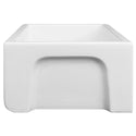 ZLINE 24 in. Venice Farmhouse Apron Front Reversible Single Bowl Fireclay Kitchen Sink with Bottom Grid in White Matte (FRC5120-WM-24)