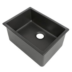 ZLINE 24 in. Rome Dual Mount Single Bowl Fireclay Kitchen Sink with Bottom Grid in Charcoal (FRC5123-CL-24)