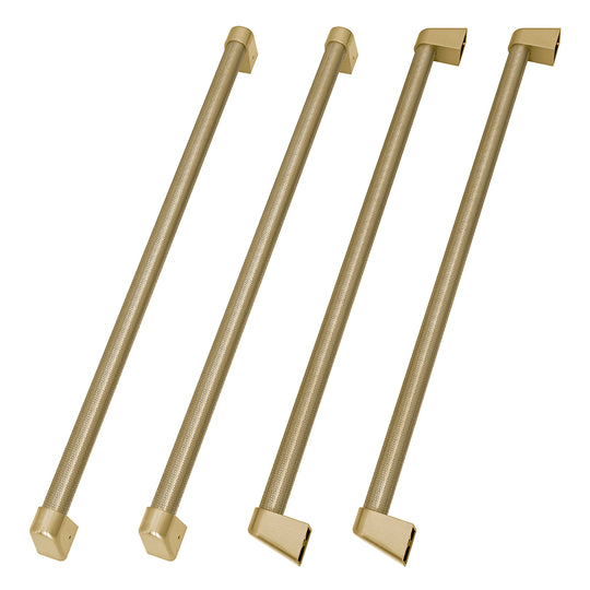 ZLINE Autograph Edition 36 in. Freestanding French Door Refrigerator Helix Handles (Set of 4) in Champagne Bronze (RFMHZ-36-K-CB)