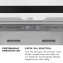 ZLINE Autograph Edition 36 in. 22.5 cu. ft. Counter-Depth French Door Refrigerator with Ice Maker in Fingerprint-Resistant Stainless Steel with Polished Gold Traditional Handles (RFMZ-36-G)