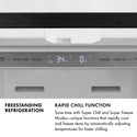 ZLINE Autograph Edition 36 in. 21.6 cu. ft. Counter-Depth French Door Refrigerator with Water and Ice Dispenser in Fingerprint-Resistant Black Stainless Steel with Polished Gold Traditional Handles (RFMZ-W-36-BS-G)
