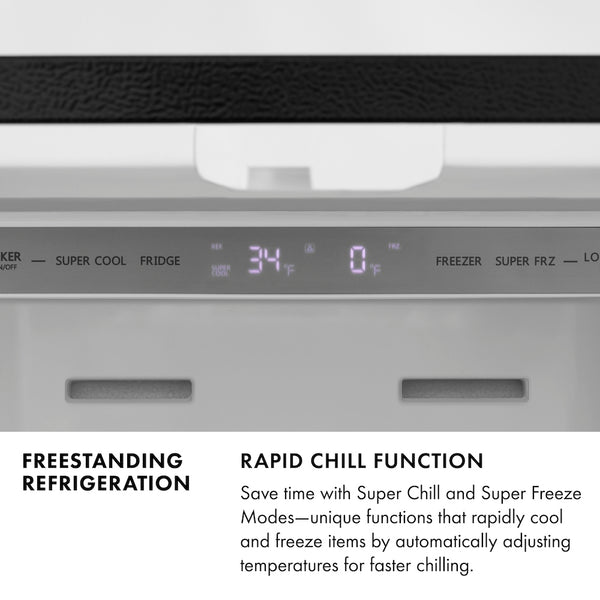 ZLINE 36 in. 21.6 cu. ft. Counter-Depth French Door Refrigerator with Water and Ice Dispenser in Fingerprint-Resistant Stainless Steel (RFM-W-36)