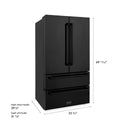 ZLINE 36 in. 22.5 cu. ft. Counter-Depth French Door Refrigerator with Ice Maker in Fingerprint-Resistant Black Stainless Steel, Open Box-Great Condition