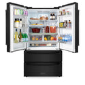 ZLINE 36 in. 22.5 cu. ft. Counter-Depth French Door Refrigerator with Ice Maker in Fingerprint-Resistant Black Stainless Steel, Open Box-Great Condition