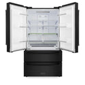 ZLINE 36 in. 22.5 cu. ft. Counter-Depth French Door Refrigerator with Ice Maker in Fingerprint-Resistant Black Stainless Steel, Open Box-Great Condition