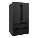 ZLINE 36 in. 22.5 cu. ft. Counter-Depth French Door Refrigerator with Ice Maker in Fingerprint-Resistant Black Stainless Steel, Open Box-Good Condition