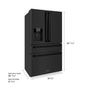 ZLINE 36 in. 21.6 cu. ft. Counter-Depth French Door Refrigerator with Water and Ice Dispenser in Fingerprint-Resistant Black Stainless Steel, Open Box-Great Condition