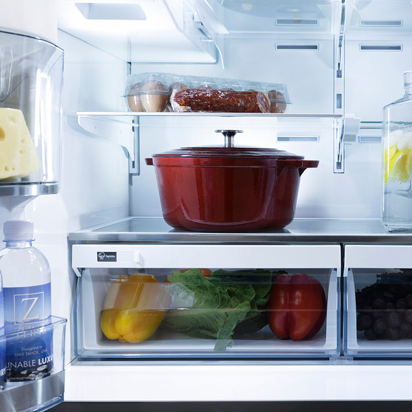 ZLINE 36 in. 21.6 cu. ft. Counter-Depth French Door Refrigerator with Water and Ice Dispenser in Fingerprint-Resistant Black Stainless Steel, Open Box-Great Condition
