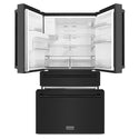ZLINE 36 in. 21.6 cu. ft. Counter-Depth French Door Refrigerator with Water and Ice Dispenser in Fingerprint-Resistant Black Stainless Steel, Open Box-Great Condition