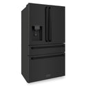 ZLINE 36 in. 21.6 cu. ft. Counter-Depth French Door Refrigerator with Water and Ice Dispenser in Fingerprint-Resistant Black Stainless Steel, Open Box-Great Condition