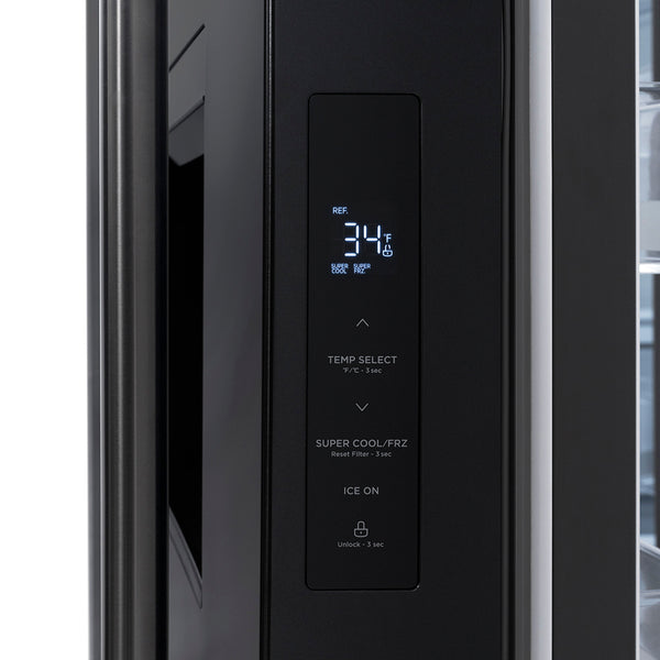 ZLINE 36 in. 28.9 cu. ft. Standard-Depth French Door External Water Dispenser Refrigerator with Dual Ice Maker in Fingerprint-Resistant Black Stainless Steel, Open Box-Good Condition