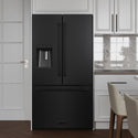 ZLINE 36 in. 28.9 cu. ft. Standard-Depth French Door External Water Dispenser Refrigerator with Dual Ice Maker in Fingerprint-Resistant Black Stainless Steel, Open Box-Good Condition