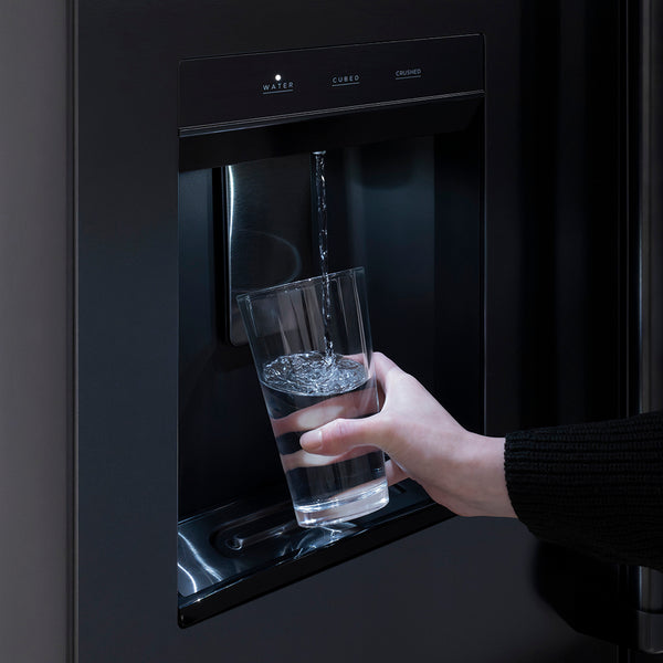 ZLINE 36 in. 28.9 cu. ft. Standard-Depth French Door External Water Dispenser Refrigerator with Dual Ice Maker in Fingerprint-Resistant Black Stainless Steel, Open Box-Good Condition