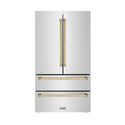 ZLINE 36" Autograph Edition 22.5 cu. ft Freestanding French Door Refrigerator with Ice Maker in Fingerprint Resistant Stainless Steel with Accents (RFMZ-36)