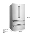 ZLINE 36 in. 22.5 cu. ft. Counter-Depth French Door Refrigerator with Ice Maker in Fingerprint-Resistant Stainless Steel, Open Box-Good Condition