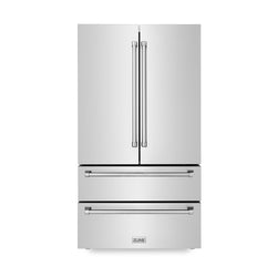 ZLINE 36 in. 22.5 cu. ft. Counter-Depth French Door Refrigerator with Ice Maker in Fingerprint-Resistant Stainless Steel, Open Box-Great Condition