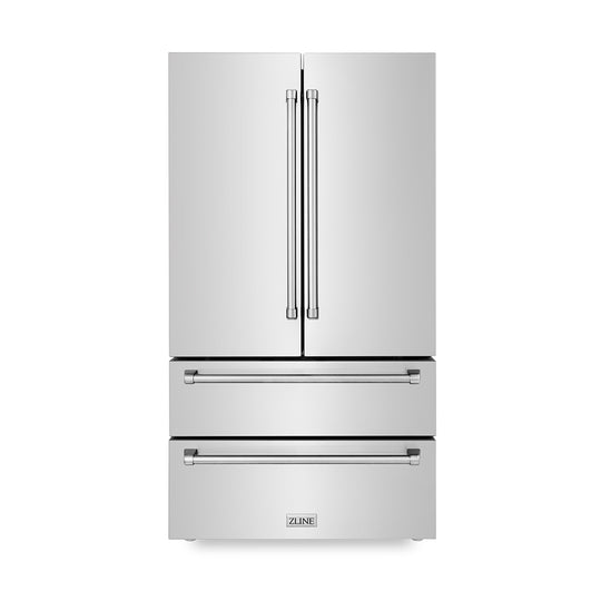 ZLINE 36 in. 22.5 cu. ft. Counter-Depth French Door Refrigerator with Ice Maker in Fingerprint-Resistant Stainless Steel, Open Box-Good Condition