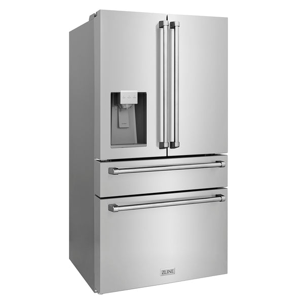 ZLINE 36 in. 21.6 cu. ft. Counter-Depth French Door Refrigerator with Water and Ice Dispenser in Fingerprint-Resistant Stainless Steel, Open Box-Great Condition