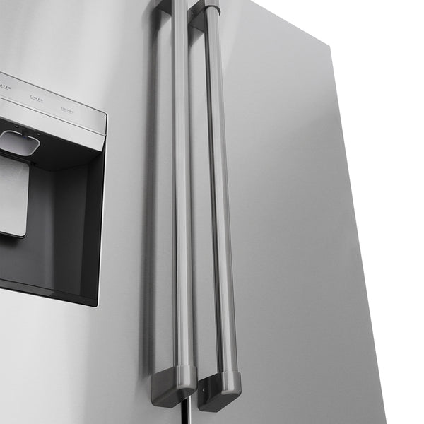 ZLINE 36 in. 28.9 cu. ft. Standard-Depth French Door External Water Dispenser Refrigerator with Dual Ice Maker in Fingerprint-Resistant Stainless Steel, Open Box-Great Condition
