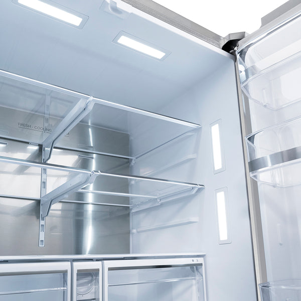 ZLINE 36 in. 28.9 cu. ft. Standard-Depth French Door External Water Dispenser Refrigerator with Dual Ice Maker in Fingerprint-Resistant Stainless Steel, Open Box-Great Condition
