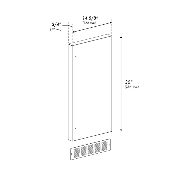 ZLINE 15 In. Touchstone Ice Maker Door Panel in Black Matte (IPO-BLM-15)