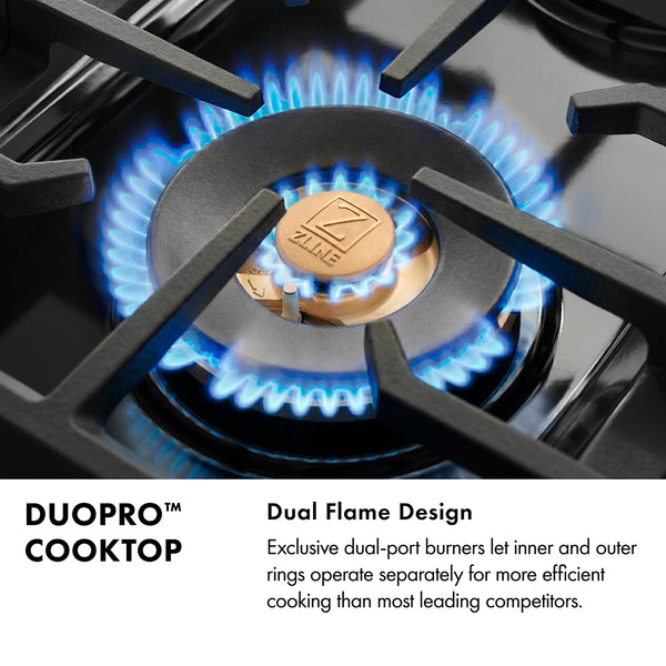 ZLINE Autograph Edition 36 in. 5.2 cu. ft. Paramount Gas Range with 6 Burner DuoPro™ Cooktop and Convection Gas Oven in Satin Stainless Steel and Champagne Bronze Accents, Open Box-Great Condition