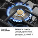 ZLINE Autograph Edition 36 in. 5.2 cu. ft. Marino Gas Range with 6 Burner DuoPro™ Cooktop and Convection Gas Oven with White Matte Door and Polished Gold Accents (PMGRZ-WM-36-G)