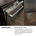 ZLINE Autograph Edition 24 in. Monument Series 3rd Rack Dishwasher with Auto Door Open Drying, 44dBa, Stainless Steel Panel with Polished Gold Handle (DWMTZ-304-24-G)