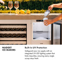 ZLINE Autograph Edition 15 in. Touchstone Nugget Ice Maker with Drain Pump and Solid Stainless Steel Door with Polished Gold Handle (INGDZ-ST-15-G)